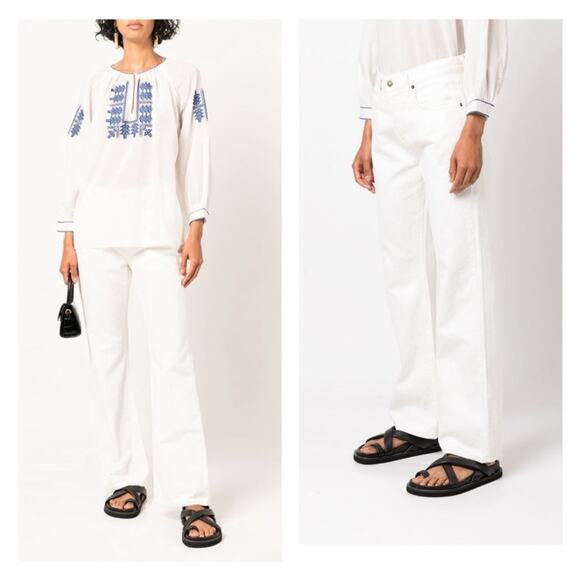 Nili Lotan Juliet High Waist Jeans in Cream Wash Size 25 - Picture 1 of 16